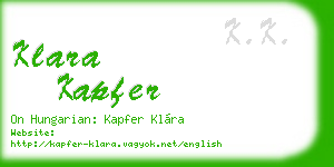 klara kapfer business card